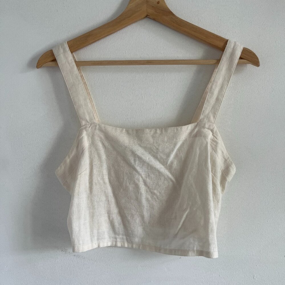 Madewell Linen Cream Crop Tank